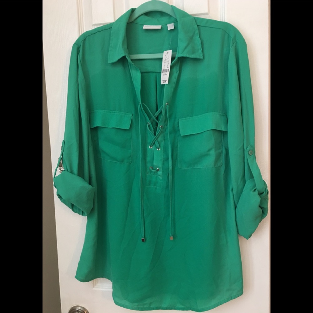 Lace up blouse